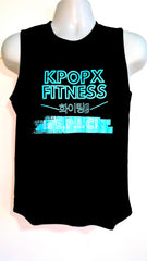 LAST PIECE - SIZE 40 . BLACK , DRI-FIT SLEEVELESS. BRIGHT BLUE FONT. $18.90
