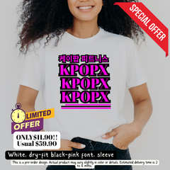 NEW ARRIVAL! White Dri-Fit Sleeve, Black-Pink Font Only $19.99