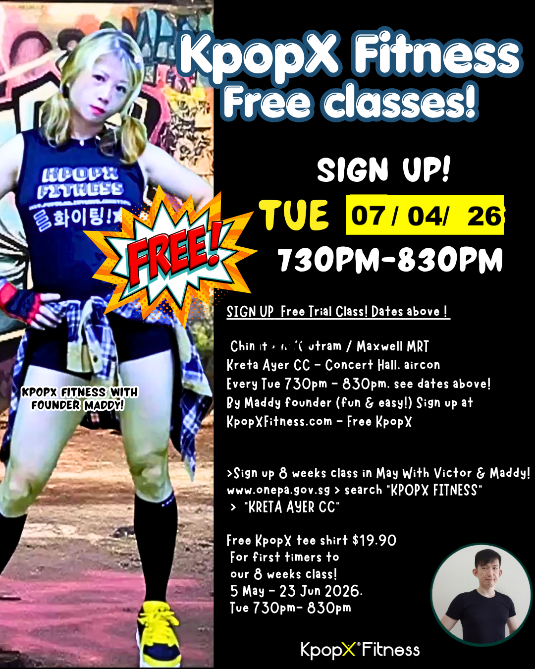 FREE Tue 7 april 2026. 730PM - 830pm KPOPX