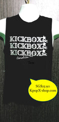 SALES! Kickboxing -Sleeveless Black dri-fit w silver ( left size 40, 42) $12.90
