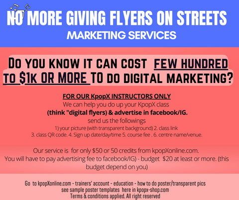 Marketing services (Trainers,Members of KPopXonline.com)