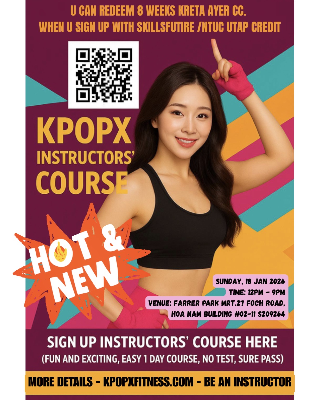 KpopX Fitness instructors' course SG (Welcome First-timers!) Skillsfuture avail