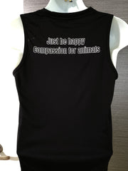 NEW! Sleeveless Black Dri-fit with Silver Font $24.50.