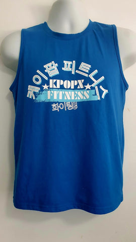 PRE ORDER 2025! NAVY BLUE , COTTON, SLEEVELESS. BRIGHT BLUE/WHITE FONT.  $18.90