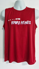 Wine Red Sleeveless,  White Font/purple outline. Dri-Fit $24.90