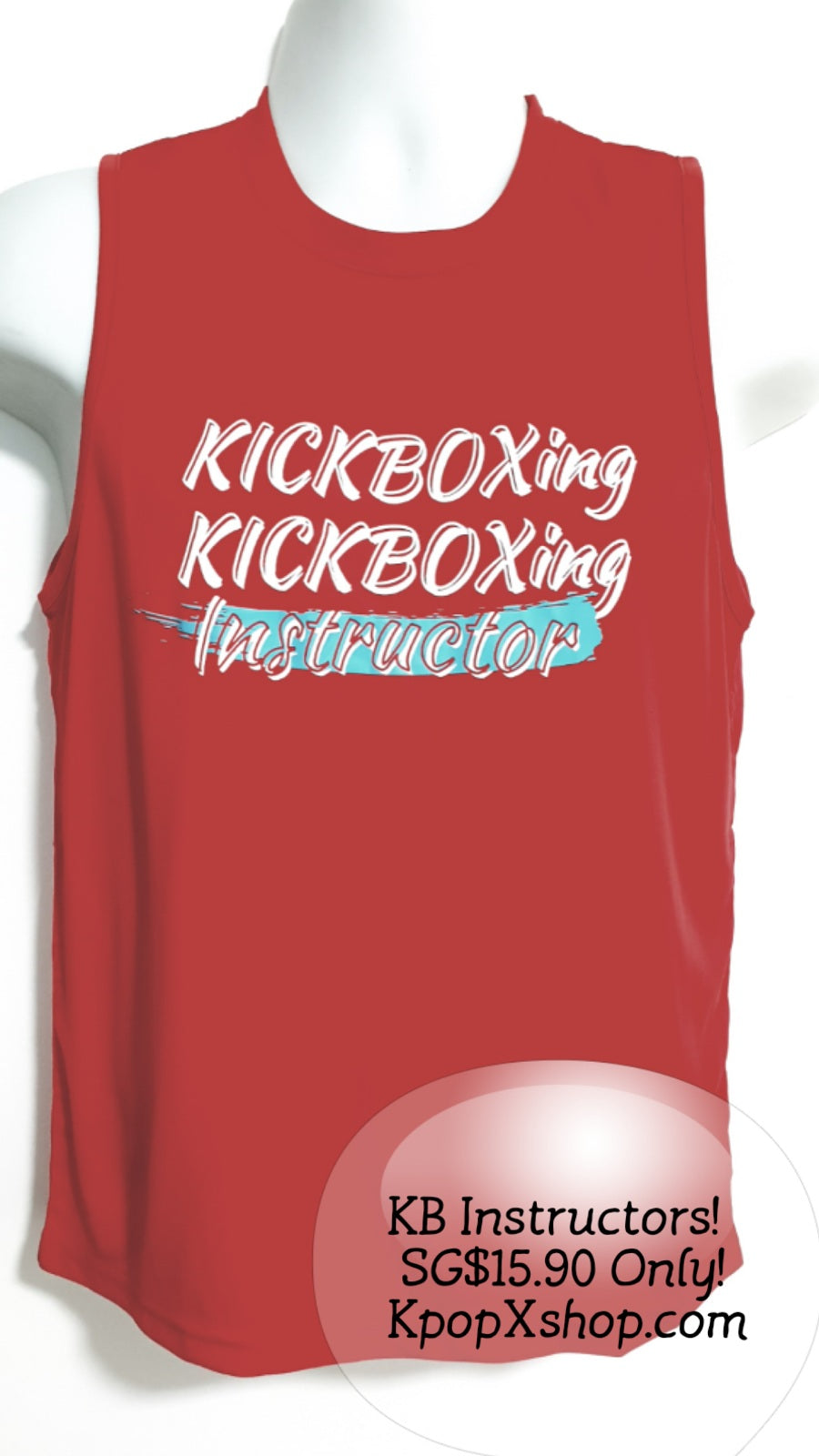 KICKBOX For Instructors Deep Red Dri-Fit sleeveless